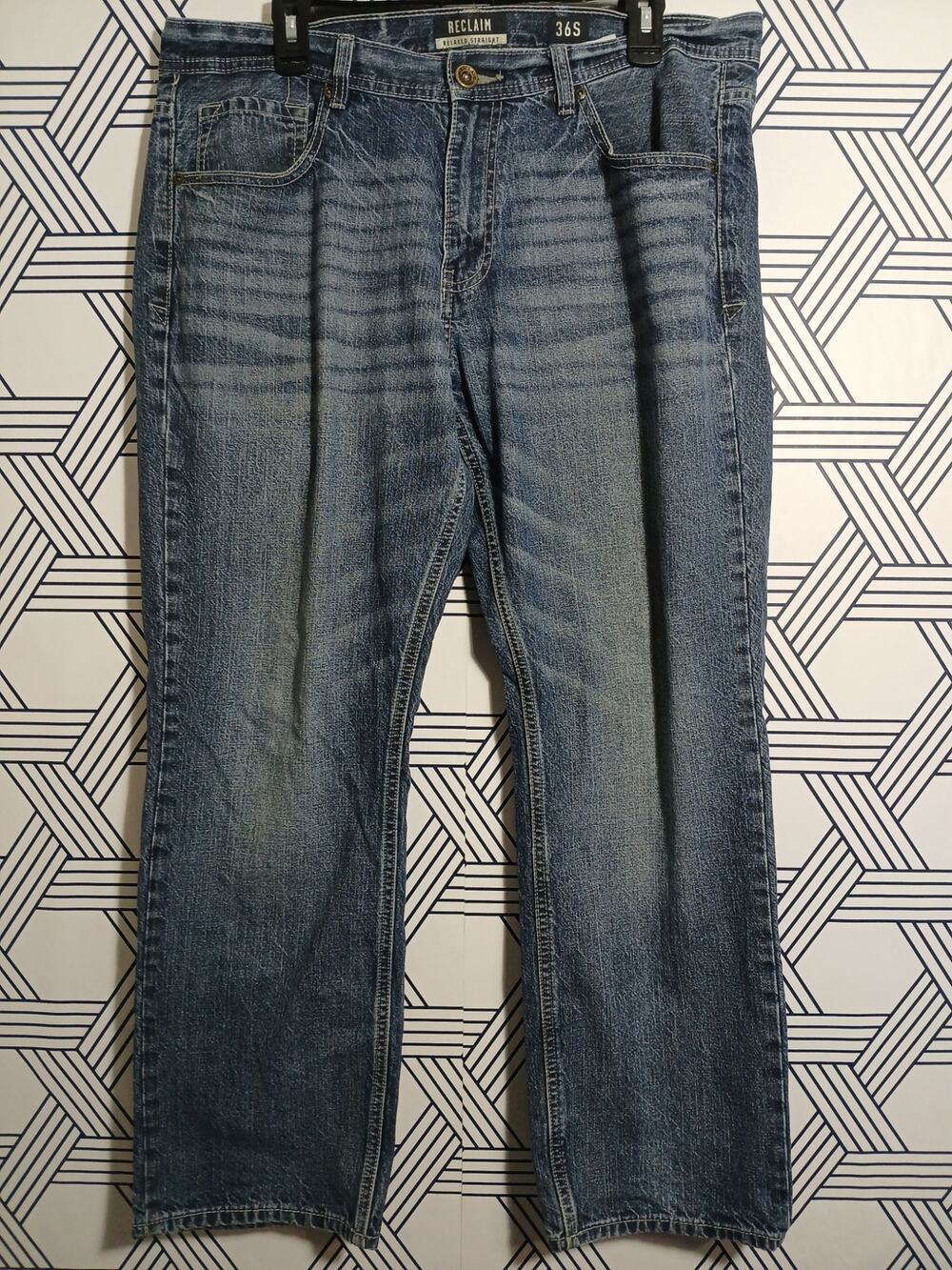 Mens Reclaim Relaxed Straight Jeans Size 36S